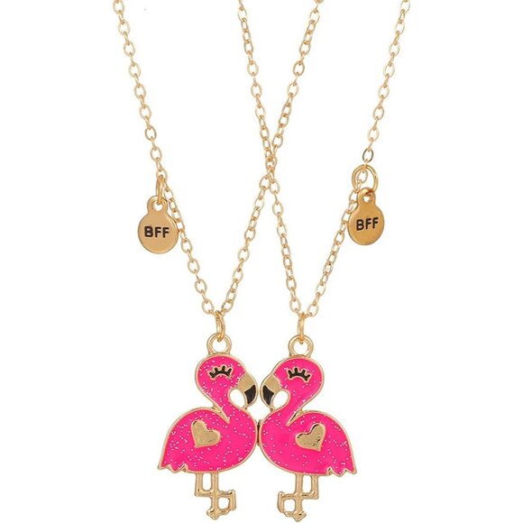 Women's Flamingo Cute Pink Temperature Sensing Matching Couple Charm Necklace - Picture 1 of 5